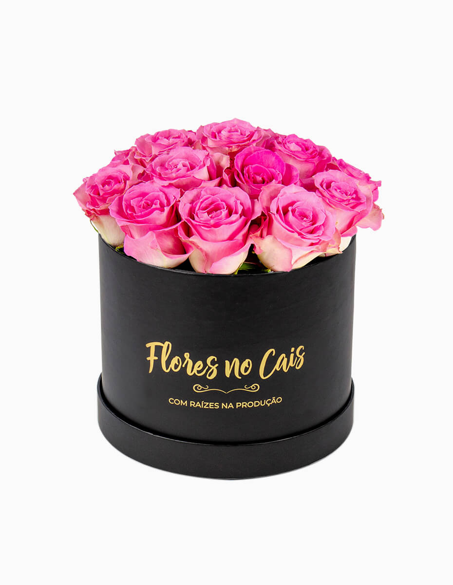 Caixa de Rosas Cor-de-Rosa