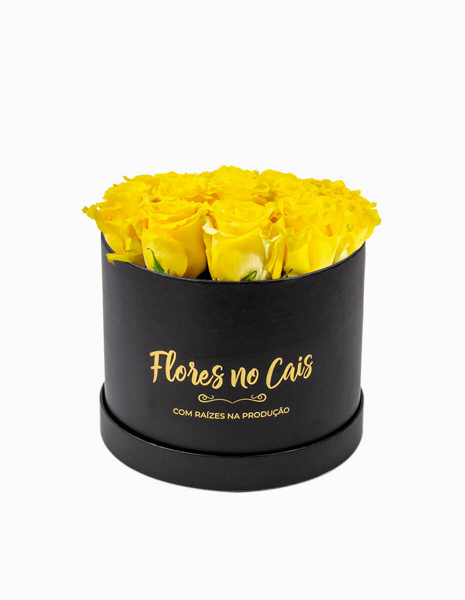 Caixa de Rosas Amarelas