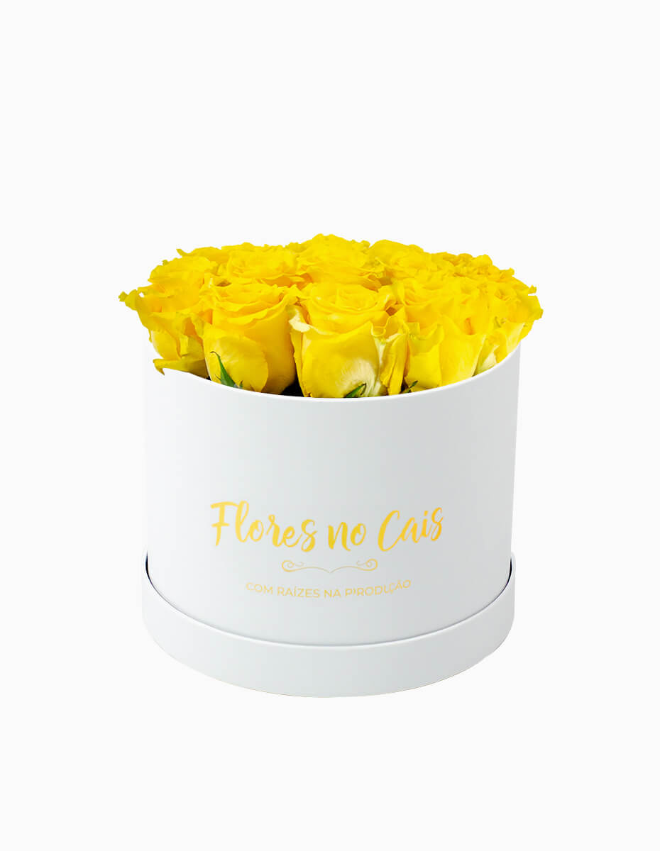 Caixa de Rosas Amarelas