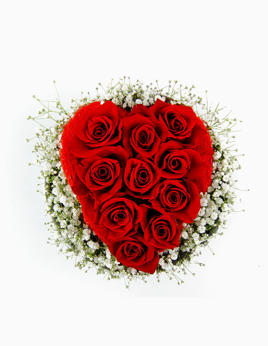 Caixa de Rosas com Coração